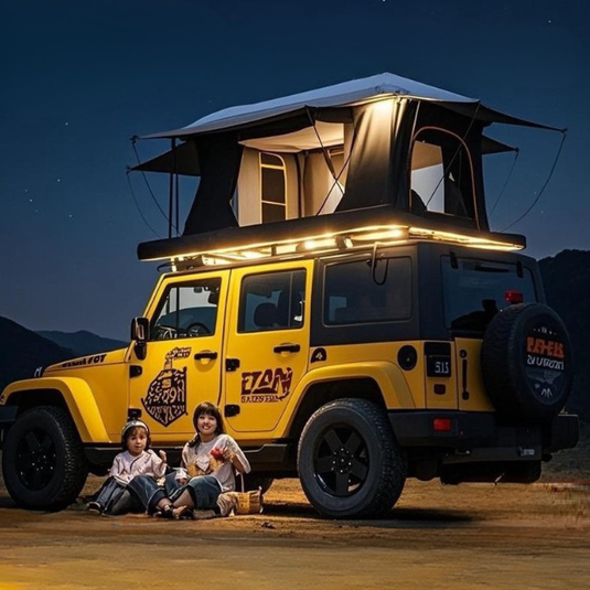 ABS Hard Shell Roof Top Tent - Quick Setup Waterproof 2-Person Four-Season Car Tent