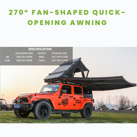 4x4 Offroad 270 Degree Free Standing Car Side Awning Tent w/ LED Light