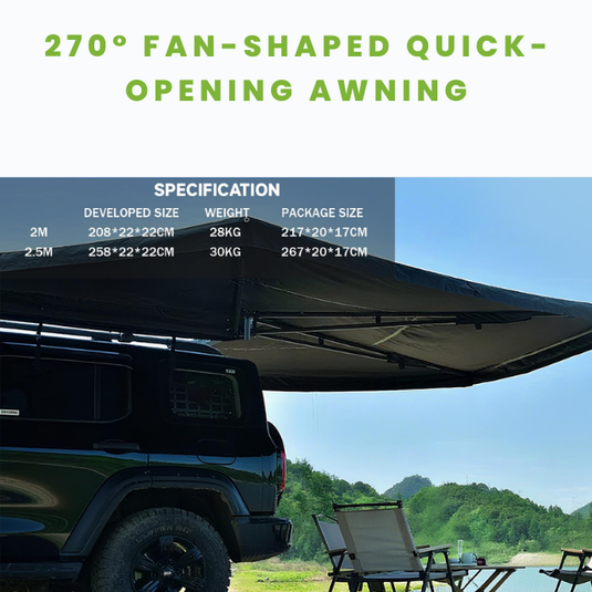 Wholesale SY04 270° Fan-Shaped Quick-Opening Car Side Awning - 4x4 Offroad SUV Shade